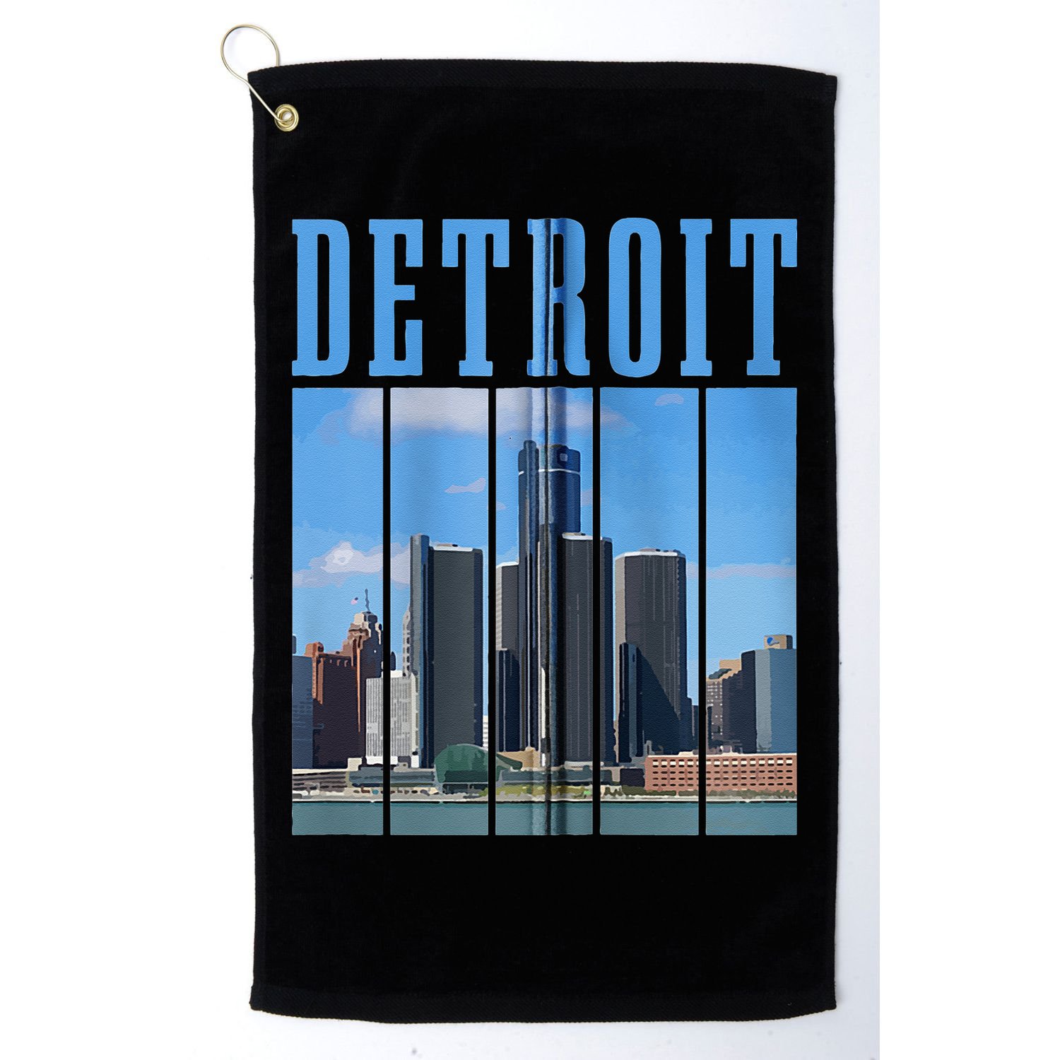 Detroit Skyline 313 Michigan Vintage Pride Golf Towel