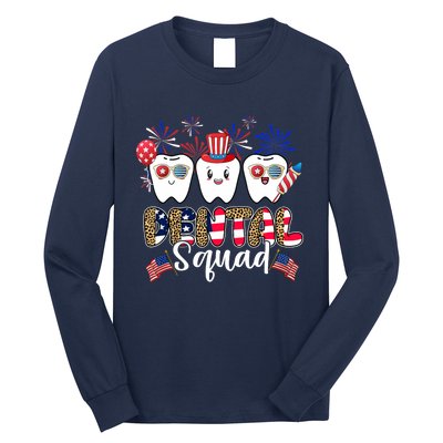 Dental Squad 4th of July America Flag Patriotic Dentist Long Sleeve Shirt