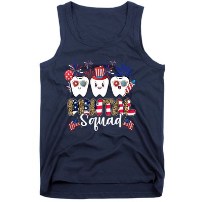 Dental Squad 4th of July America Flag Patriotic Dentist Tank Top