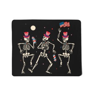 Dancing Skeleton 4th Of July American Flag Skellies Mousepad