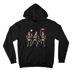 Dancing Skeleton 4th Of July American Flag Skellies Hoodie