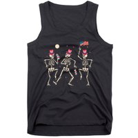 Dancing Skeleton 4th Of July American Flag Skellies Tank Top