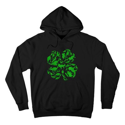 Dinosaur Shamrock 4 Leaf Clover St Patricks Day Hoodie