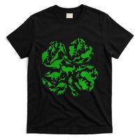 Dinosaur Shamrock 4 Leaf Clover St Patricks Day T-Shirt