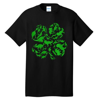 Dinosaur Shamrock 4 Leaf Clover St Patricks Day Tall T-Shirt