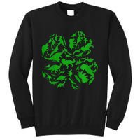 Dinosaur Shamrock 4 Leaf Clover St Patricks Day Tall Sweatshirt