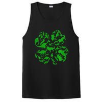 Dinosaur Shamrock 4 Leaf Clover St Patricks Day PosiCharge Competitor Tank