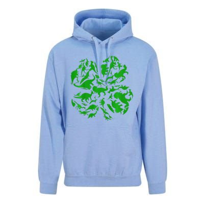 Dinosaur Shamrock 4 Leaf Clover St Patricks Day Unisex Surf Hoodie