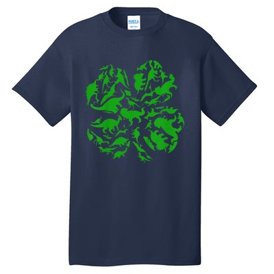 Dinosaur Shamrock 4 Leaf Clover St Patricks Day Tall T-Shirt