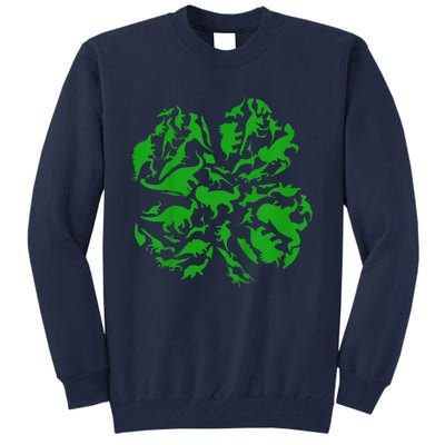 Dinosaur Shamrock 4 Leaf Clover St Patricks Day Tall Sweatshirt