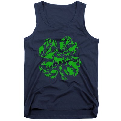 Dinosaur Shamrock 4 Leaf Clover St Patricks Day Tank Top