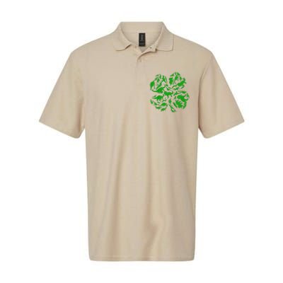 Dinosaur Shamrock 4 Leaf Clover St Patricks Day Softstyle Adult Sport Polo