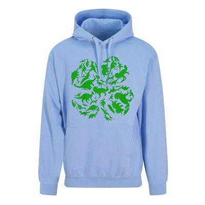 Dinosaur Shamrock 4 Leaf Clover St Patricks Day Unisex Surf Hoodie