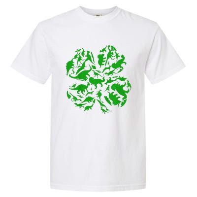 Dinosaur Shamrock 4 Leaf Clover St Patricks Day Garment-Dyed Heavyweight T-Shirt