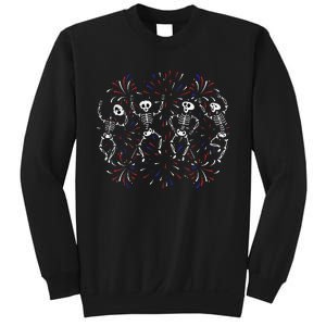 Dancing Skeleton 4th of July Funny Patriotic Dancer Sweatshirt