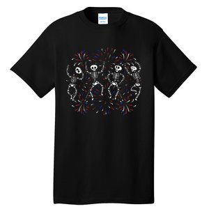 Dancing Skeleton 4th of July Funny Patriotic Dancer Tall T-Shirt