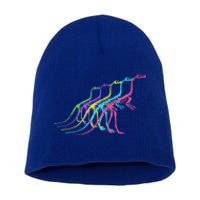 Dinosaur Skeleton 80S Colors 1980S Gift Short Acrylic Beanie