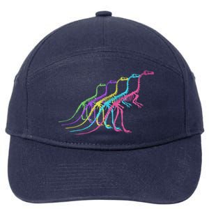 Dinosaur Skeleton 80S Colors 1980S Gift 7-Panel Snapback Hat