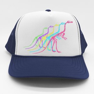 Dinosaur Skeleton 80S Colors 1980S Gift Trucker Hat