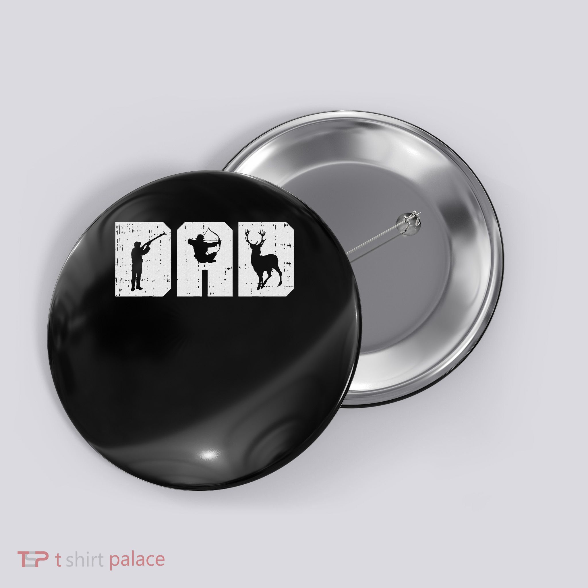 Dad Shooting Archery Deer Archer Bow Hunting Hunter Men Gift Button