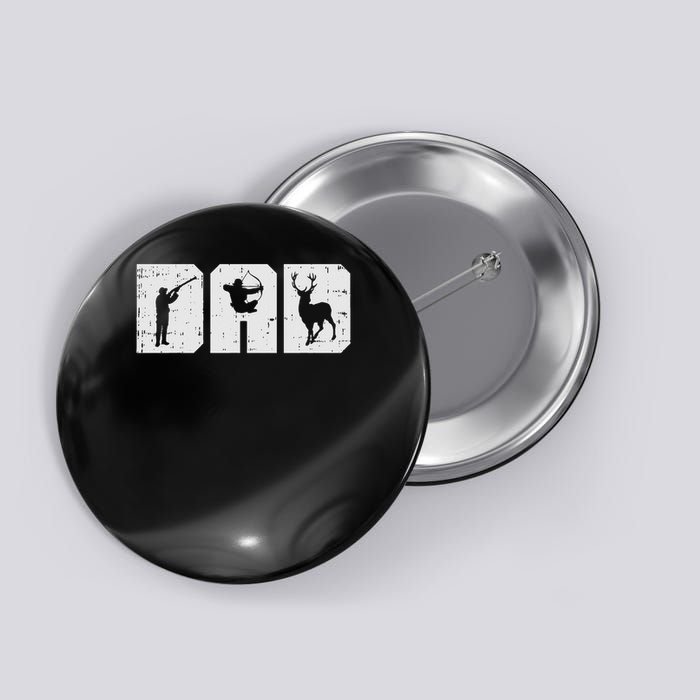 Dad Shooting Archery Deer Archer Bow Hunting Hunter Men Gift Button