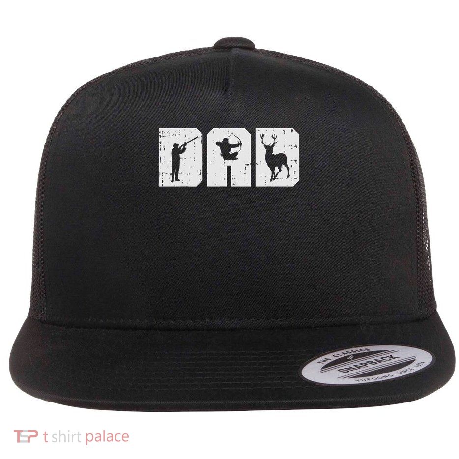 Dad Shooting Archery Deer Archer Bow Hunting Hunter Men Gift Flatbill Hat