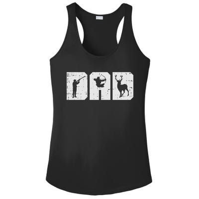 Dad Shooting Archery Deer Archer Bow Hunting Hunter Men Gift Ladies PosiCharge Competitor Racerback Tank