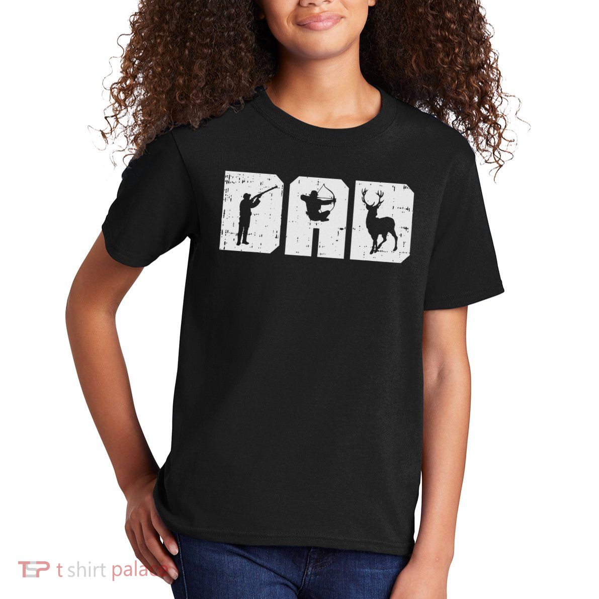 Dad Shooting Archery Deer Archer Bow Hunting Hunter Men Gift Kids T-Shirt