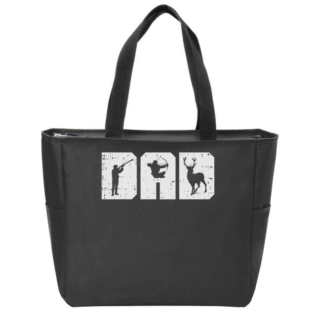 Dad Shooting Archery Deer Archer Bow Hunting Hunter Men Gift Zip Tote Bag