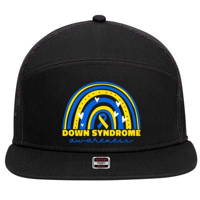 Down Syndrome Awareness Day Month T21 Down Syndrom Gift 7 Panel Mesh Trucker Snapback Hat