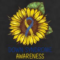 Down Syndrome Awareness Sunflower Ribbon 7 Panel Mesh Trucker Snapback Hat