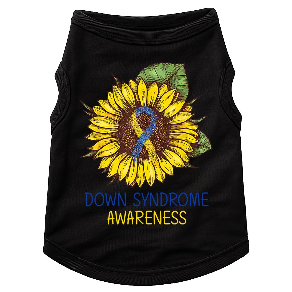 Down Syndrome Awareness Sunflower Ribbon Doggie Tank