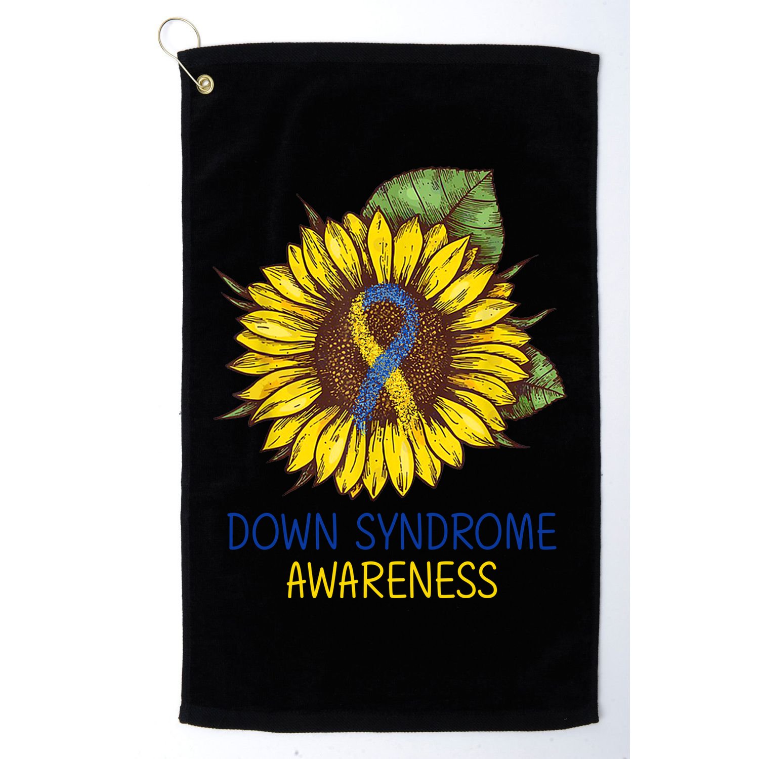 Down Syndrome Awareness Sunflower Ribbon Golf Towel