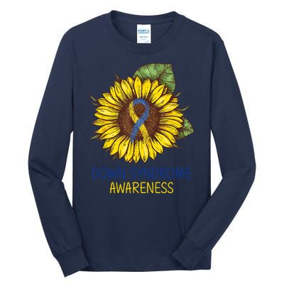 Down Syndrome Awareness Sunflower Ribbon Tall Long Sleeve T-Shirt