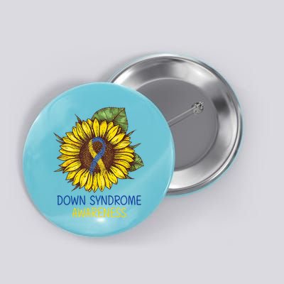 Down Syndrome Awareness Sunflower Ribbon Button