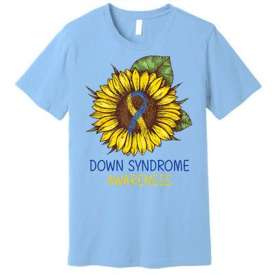 Down Syndrome Awareness Sunflower Ribbon Premium T-Shirt