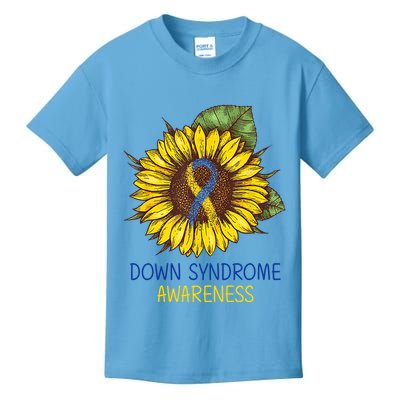 Down Syndrome Awareness Sunflower Ribbon Kids T-Shirt