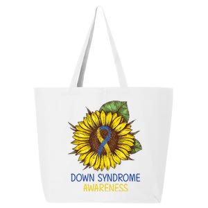 Down Syndrome Awareness Sunflower Ribbon 25L Jumbo Tote