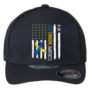 Down Syndrome Awareness Us Flag Trisomy 21 Flexfit Unipanel Trucker Cap