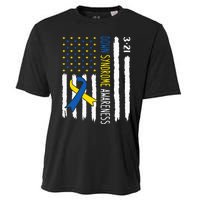 Down Syndrome Awareness Us Flag Trisomy 21 Cooling Performance Crew T-Shirt