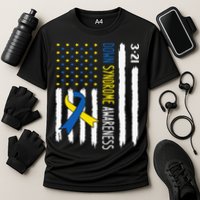 Down Syndrome Awareness Us Flag Trisomy 21 Cooling Performance Crew T-Shirt