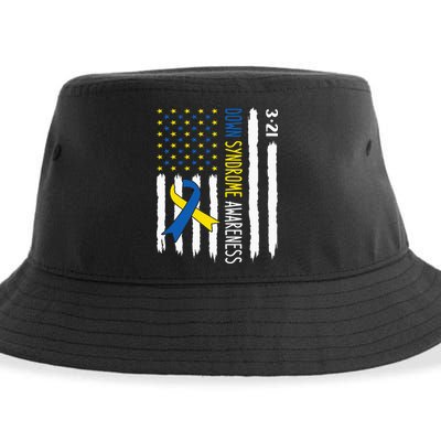 Down Syndrome Awareness Us Flag Trisomy 21 Sustainable Bucket Hat