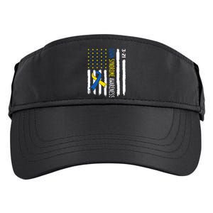 Down Syndrome Awareness Us Flag Trisomy 21 Adult Drive Performance Visor