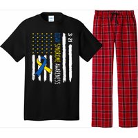 Down Syndrome Awareness Us Flag Trisomy 21 Pajama Set