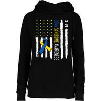 Down Syndrome Awareness Us Flag Trisomy 21 Womens Funnel Neck Pullover Hood