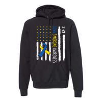 Down Syndrome Awareness Us Flag Trisomy 21 Premium Hoodie