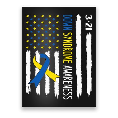Down Syndrome Awareness Us Flag Trisomy 21 Poster