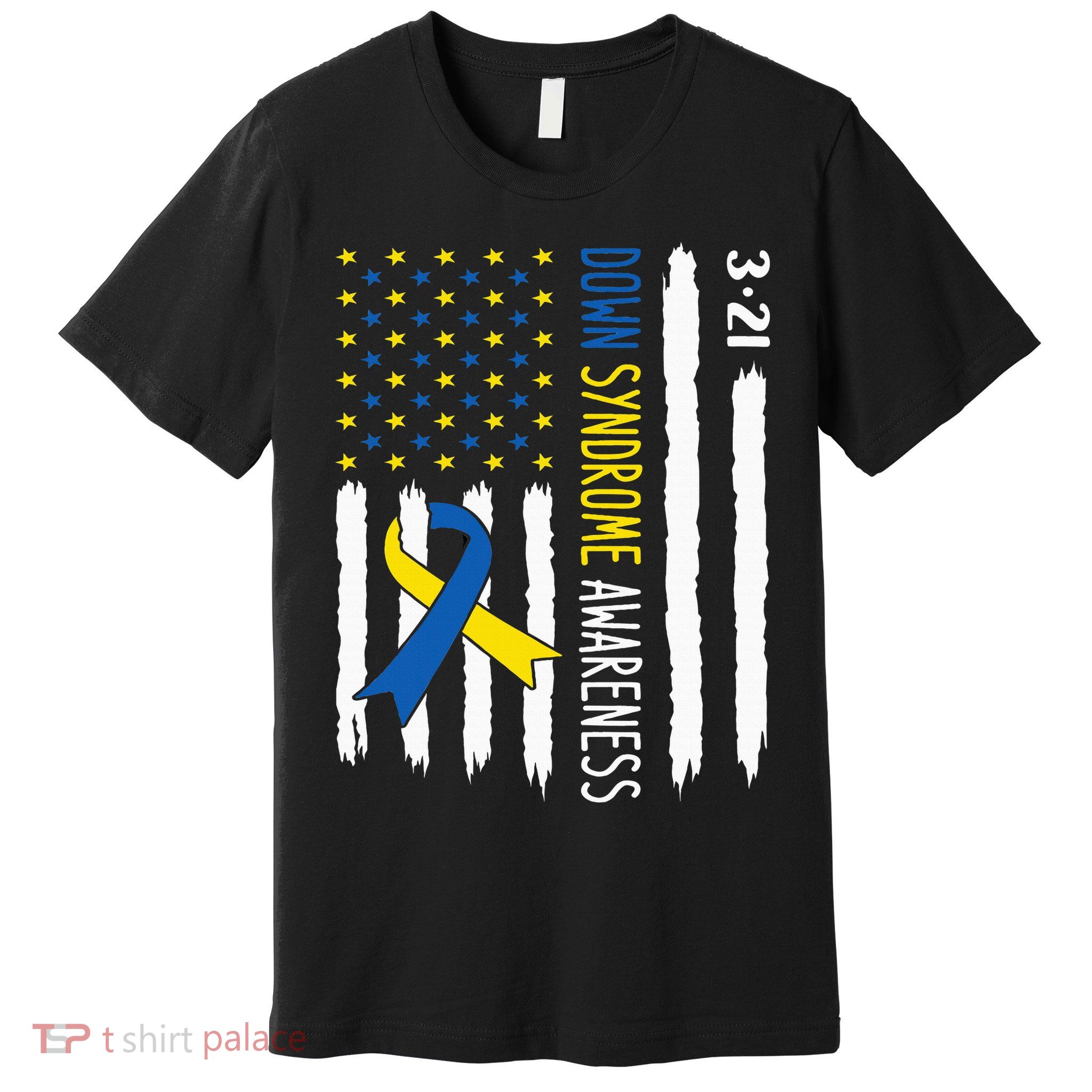 Down Syndrome Awareness Us Flag Trisomy 21 Premium T-Shirt