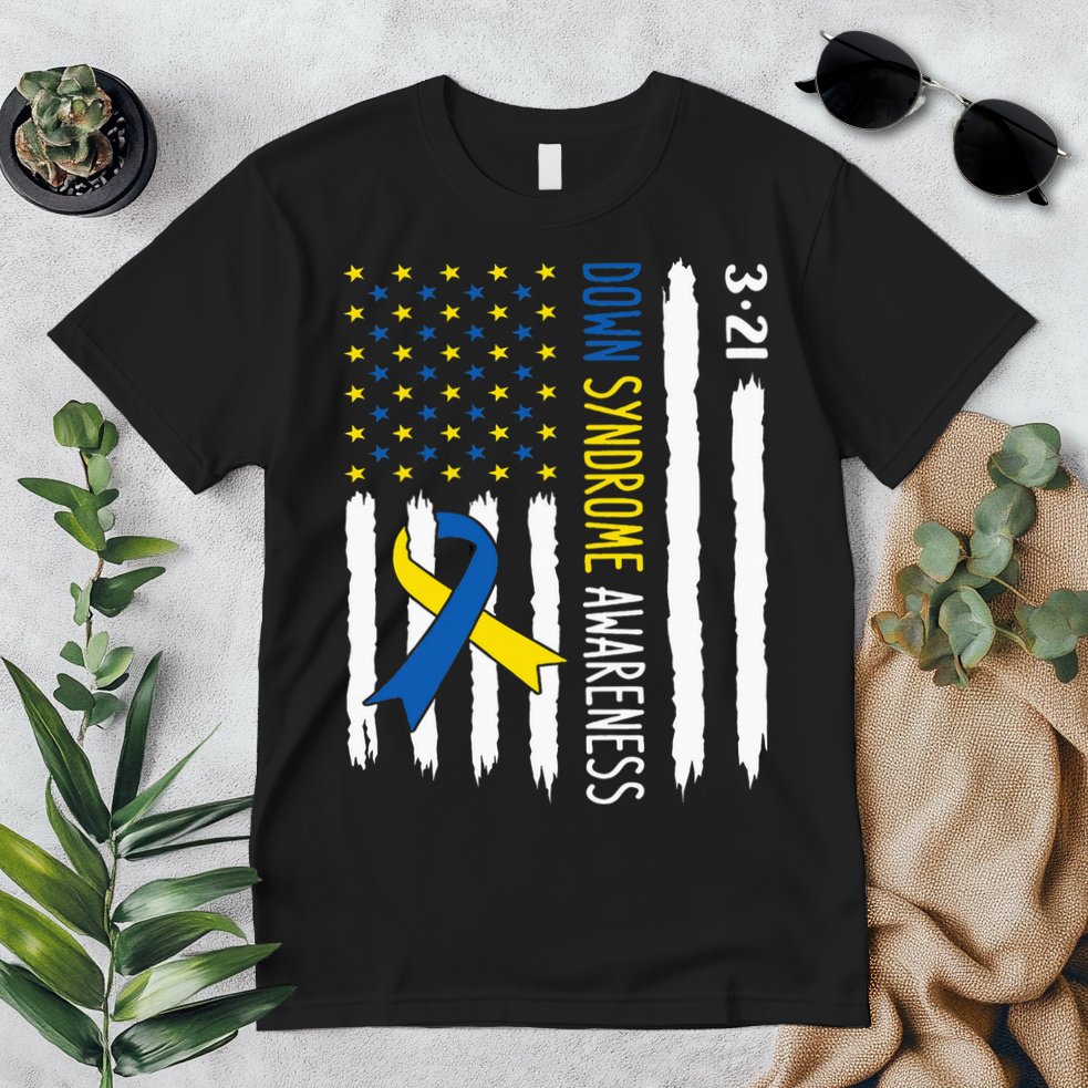 Down Syndrome Awareness Us Flag Trisomy 21 Premium T-Shirt