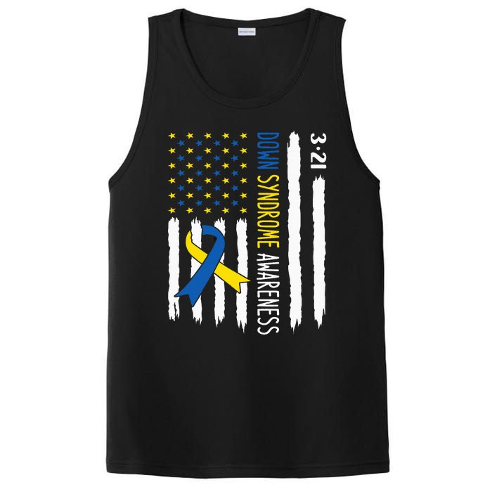 Down Syndrome Awareness Us Flag Trisomy 21 PosiCharge Competitor Tank